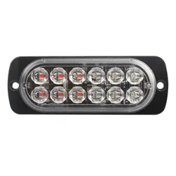 Luz de advertência 12led ultra fino intermitente luz estroboscópica 36w combinação de holofotes led barra de luz fora de estrada luz 12 24v
