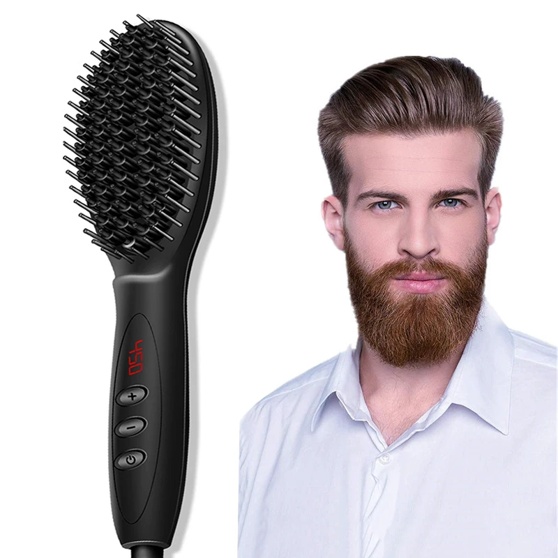 

Multifunctional Hair Comb Men's Quick Beard Brush Straightener Curling Curler Straightener Hair Curly Beauty Hair Styler