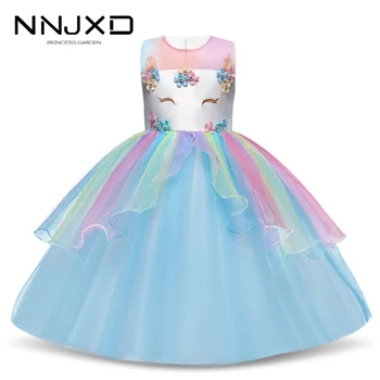 

Kids Dresses For Girls Floral Unicorn Party Dress Cosplay Costume Children Girls Princess Tutu Dress Fantasia Infantil Vestido