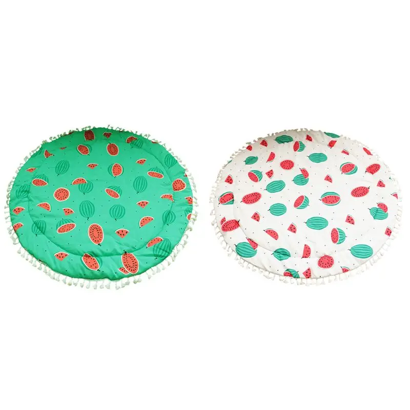 Baby Crawling Rugs Pad Kids Round Play Mat Washable Non-Slip Gym Floor Cushion D7YD