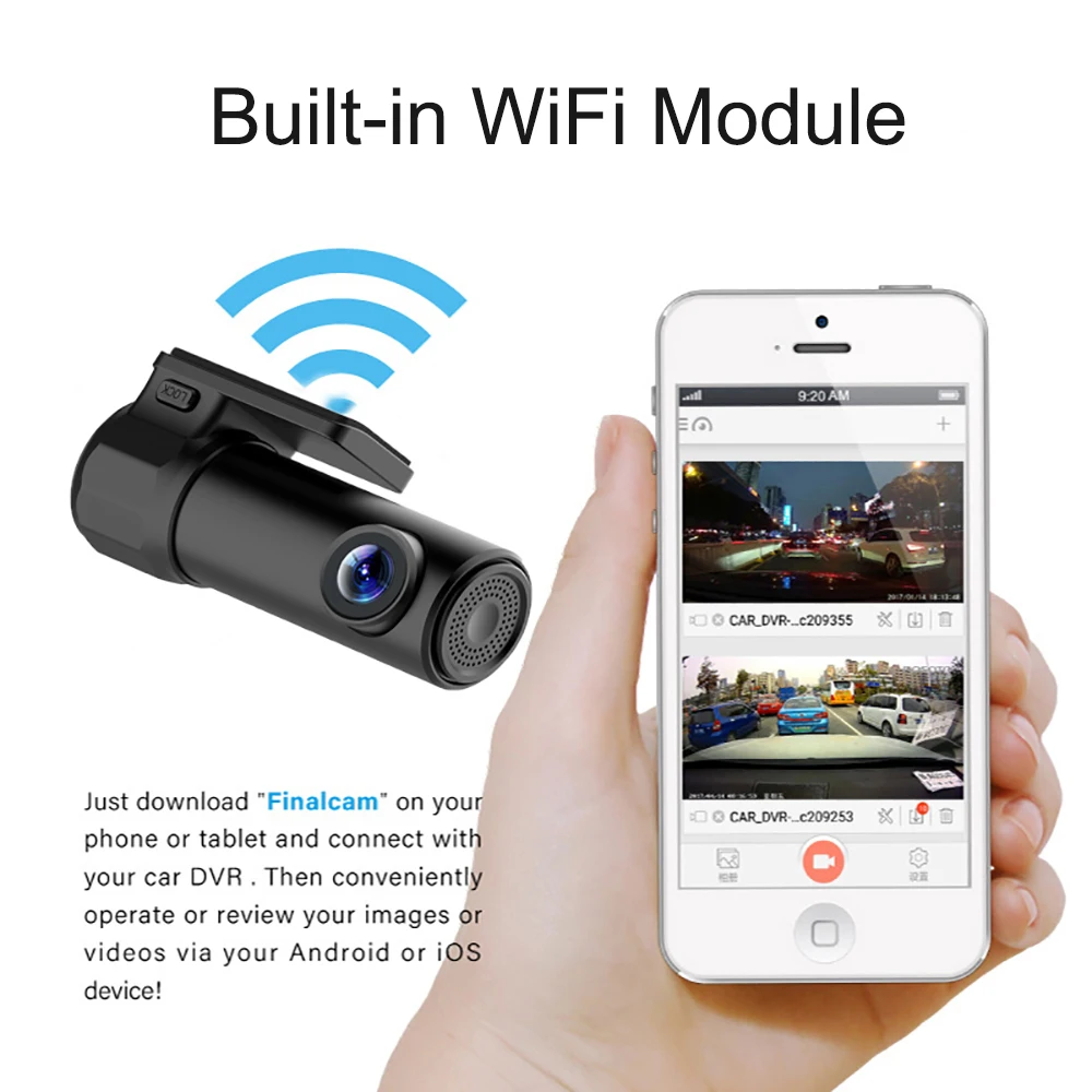 Мини видеорегистратор автомобильный Wi Fi 1080P Full HD 360 дюйма|Видеорегистраторы| |