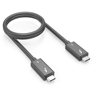 

Thunderbolt 3 Cable 40Gbps 5A/100W USB C Cord 2.3Ft (0.7M) Super Fast Data Transfer for Docks, Display, Data Storage,PC