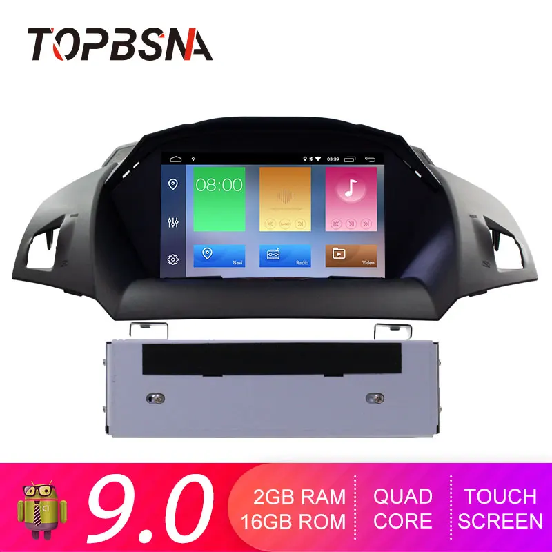 

TOPBSNA Android 9.0 Car DVD Player For Ford Kuga Escape C-Max 2013 2014 2015 2016 2017 2018 1 Din Car Radio Stereo Headunit WIFI