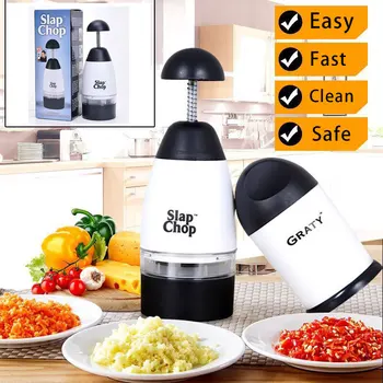 

Stainless Steel Manual Garlic Press Crusher Squeezer Slap Chop Food Chopper Onion Cutter Vegetable Fruit Ginger Garlic Crusher