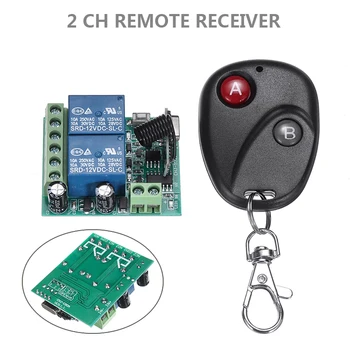 

1pc DC12V 2 Channel Learning Code Relay Receiver + Professional Wireless Remote Control Transmitter 433MHz Mayitr
