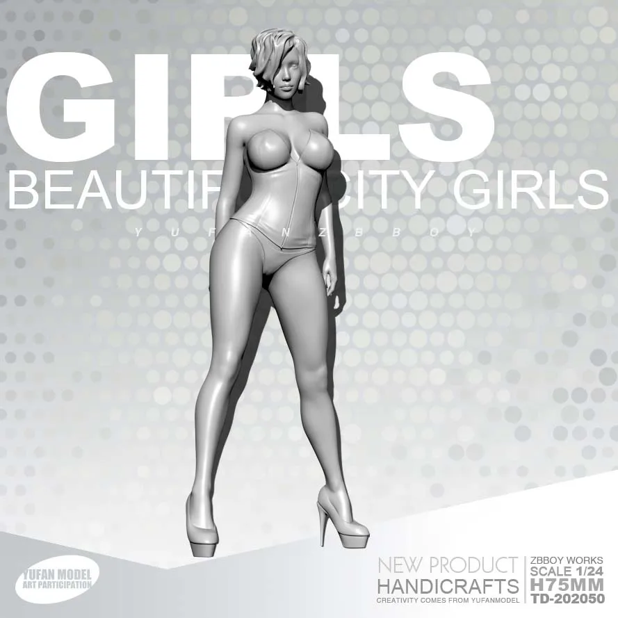 Tanie 1 24 żywica rysunek zestawy Runway dziewczyna żywica model żołnierza samodzielnie zmontowane TD 202050