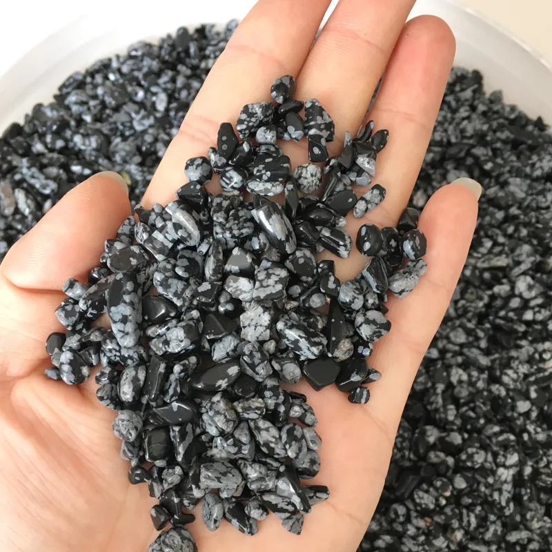 50g Natural irregular black obsidian crushed gravel stone raw ore degaussing 