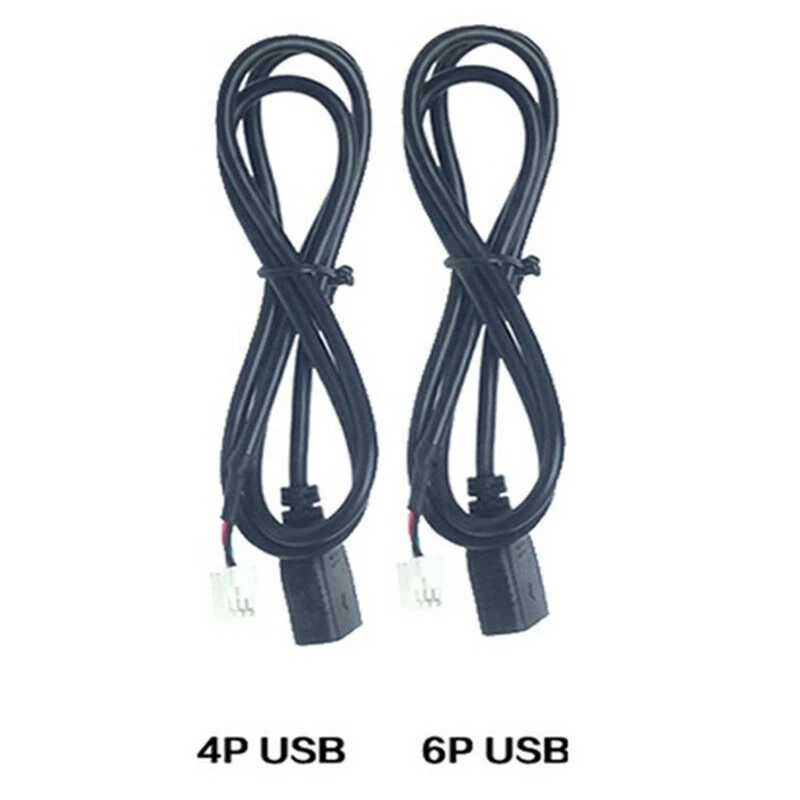 2 Pcs 4 Pin+6 Pin Connector Usb Cable For Car Radio Stereo 1m Usb Cable