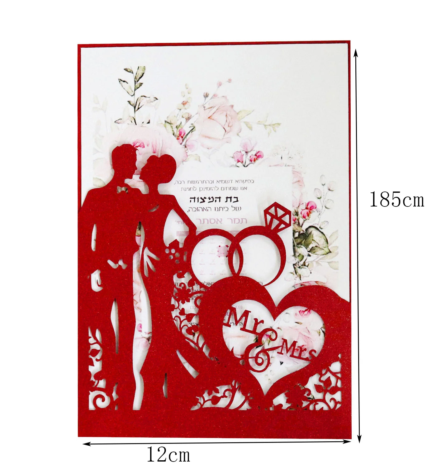 10pcs Bride And Groom Laser Cut Wedding Invitations Card Lace Pocket Customize Invites Cards Printing With Ribbon Shower Favor