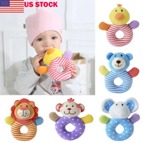 Baby Bell Cartoon Shape Cute Lovely Toy On Hand Ringing Toy Baby Birthday Gifts 