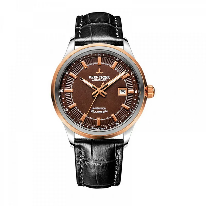 automatic watch p9 Мужские автоматические часы, мужские наручные часы Reef Tiger, роскошные часы reloj, 100 м, водонепроницаемые механические наручные часы montre homme RGA8015 - Цвет: automatic watch p9