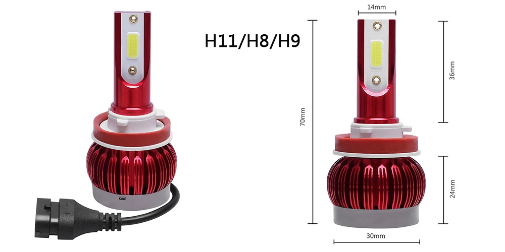 Stone Banks Car LED Headlight H1 H3 H7 H8 H11 H16 9005 HB3 9006 HB4 9012 HIR2 H4 9004 9007 HB5 H13 Auto Head Lamp Bulb Fog Light