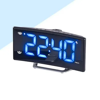 

1 Pc Alarm Clock Radio with Snooze Dual Alarm Curved Large Display Night Lights USB Port for iPhone Android iPad iPod