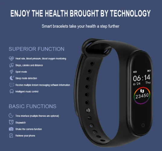 Smart Wristband fitness Blood Pressure Heart Rate Monitor Waterproof Heart rate sports waterproof bracelet Smart Wristband