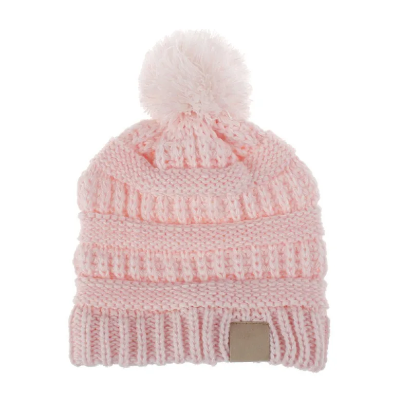 Детская зимняя Шапки Детские Кепки шорты с помпонами, вязаная шапка бини с наушниками, пальто с мехом для детей на Pom шапки для девочек и мальчиков теплая верхняя одежда звездного неба Кепки s