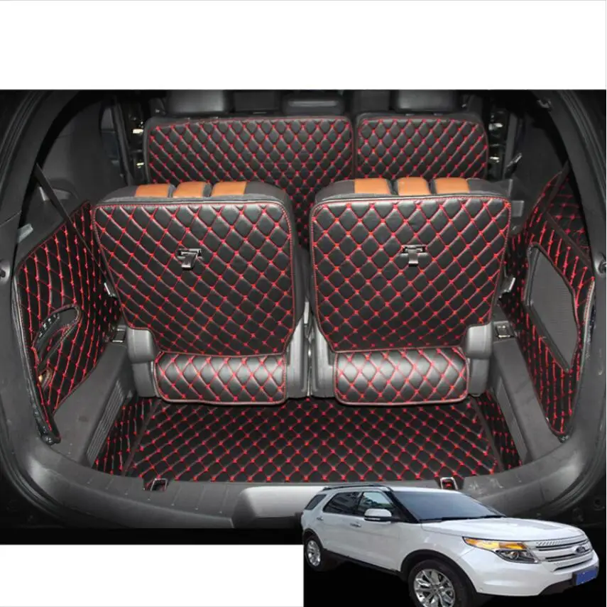 Для ford explorer кожаный коврик для багажника автомобиля грузовой автомобильный коврик для багажника 2011 2012 2013 ковер