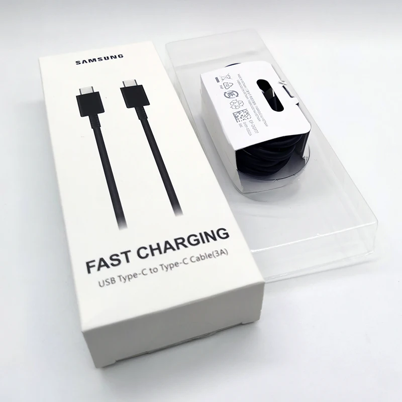 Для samsung Note 10 usb type C to type C кабель 3A PD Быстрая зарядка линия передачи данных для Galaxy Note 10 S10 Plus Dual type c кабель - Цвет: Black-with box