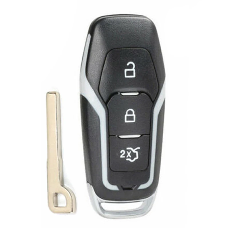 KEYECU смарт-карта удаленный Автомобильный ключ для Ford Mondeo Edge S-Max Galaxy- Fob 3 кнопки-ASK 433 МГц с чипом-DS7T-15K601-D