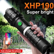 

XHP190 Powerful Flashlight 26650 Super High Power Rechargeable Led Flashlights XHP90.2 Tactical Torch Waterproof Camping Lantern