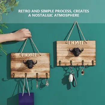 

2Pcs Retro Wooden Decorative Wall Shelf Sundries Storage Box Prateleira Hanger Organizer Key Rack Wood Wall Shelf