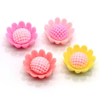 

20/100pcs Wholesale 20MM Pastel Miniature Sunflower Resin Bead Flower Flatbacks Simulation Charms Flat Back Hair Bow Cente