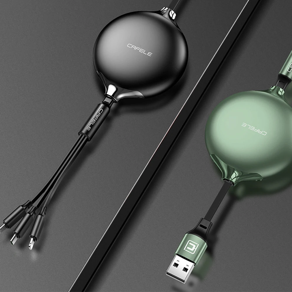 FDBRO 3 в 1 120 см 3 А Быстрая зарядка USB кабель для iPhone type C микро Выдвижной кабель для зарядки телефона кабель для samsung