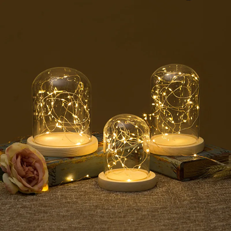 Diameter=12cm Different Height=20cm 22cm 26cm Glass Dome Vase Home Decoration Creative Cover DIY Friend Gift Wedding 5