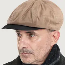 Мужские зимние шерстяные мужские береты, кепки, шапки с ушками, винтажные, газетные, твидовые, плоская кепка для папы, теплые, российские, зимние, клетчатые, Остроконечные шапки, Boina