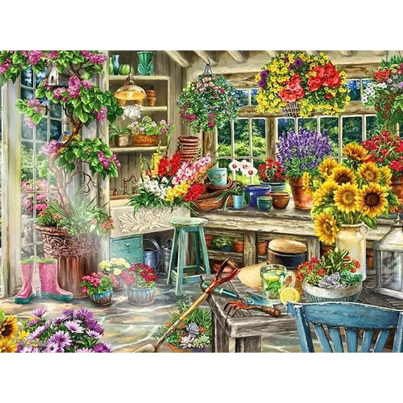 

GATYZTORY Flower Store Painting By Numbers For Adults HandPainted Great Paints Framed Diy Gift For Home Decor Drawing Pictures