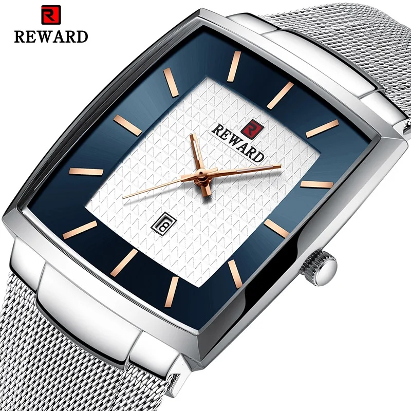 

Men Ultra-thin Square Quartz Sports Watches Fashion Steel Strap Creative Waterproof Wristwatches Man Clock Relogio Masculino