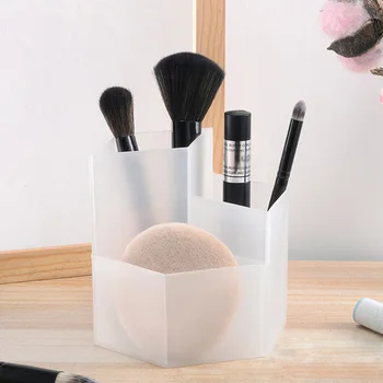 

Pencil Cup Holder Storage Box Desktop Organizer with 3 Compartments for Home Office School Desk Supplies