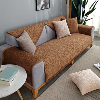 

Embroidery Plush Fabric Sofa Cover European Style Slip Resistant Slipcover Seat Couch Cover Sofa Towel for Living Room Decor