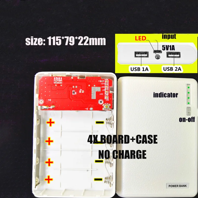 5V 1.5A Мощность банка модуль мобильного телефона зарядная плата PCB 4/5/6/8*18650 Батарея Чехол Коробка для хранения двух Порты usb аксессуары «сделай сам»