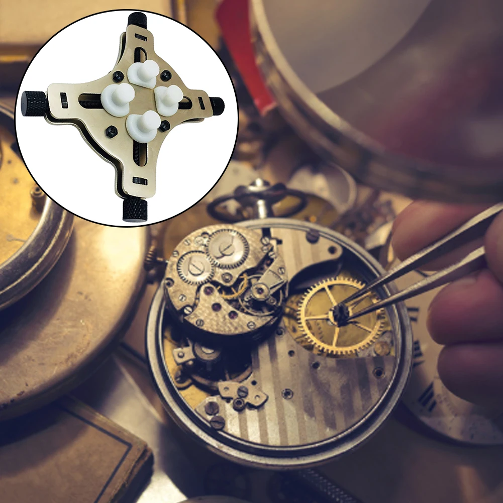 

Watchmaker Back Case Watch Movement Holder Opener Adjustable Dial Fixer Professional Durable Metal Accessory Portable Repair Pad
