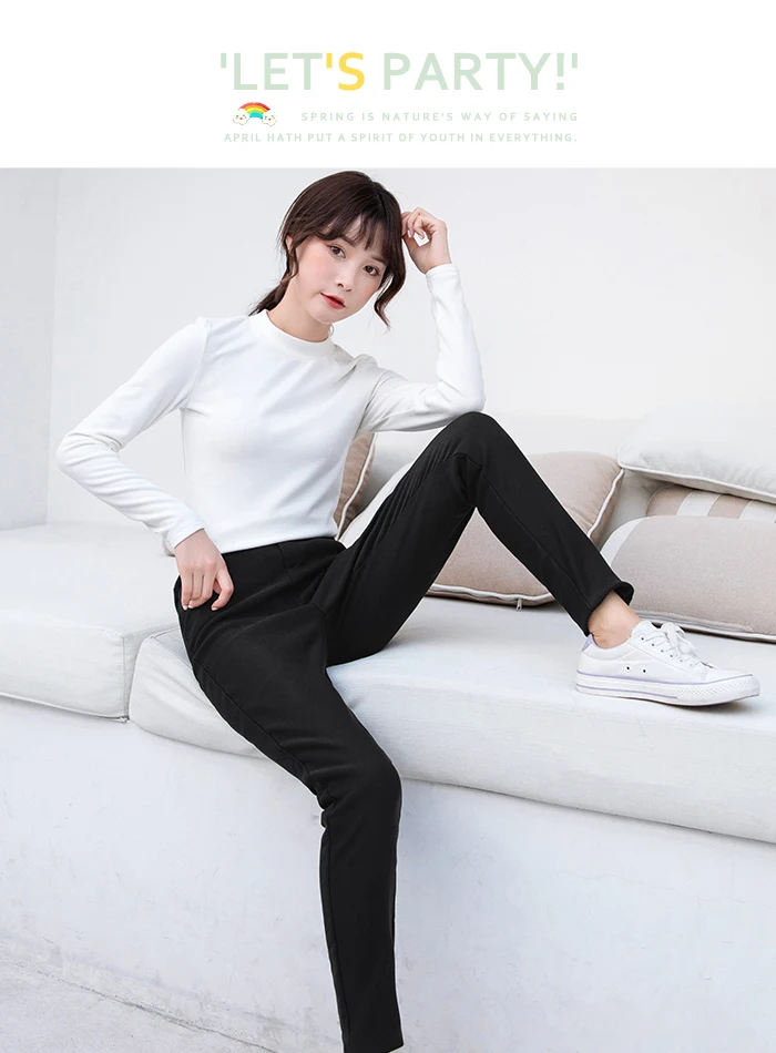 SEMIR леггинсы женские зима новые тонкие ноги низ тонкие черные стрейч карандаш брюки женские