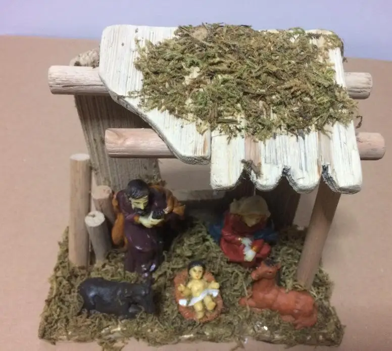 Наша Леди Святого ребенка Иисуса ручной работы деревянные украшения дома Рождественский manger группа подарок