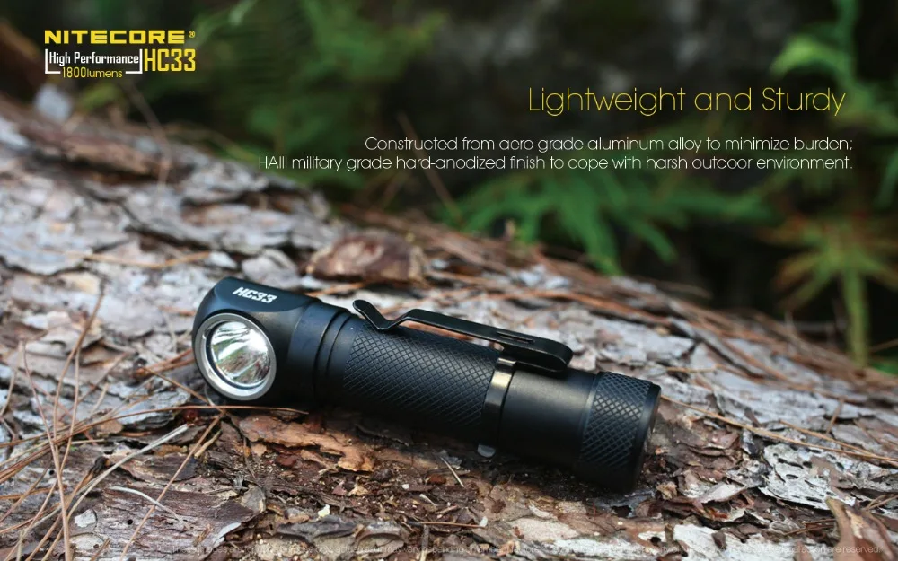 NITECORE HC33 головной светильник CREE XHP35 HD max 1800 люмен LED фара дальность луча 187 напора светильник с 18650 3500 мА/ч, литий ионный аккумулятор