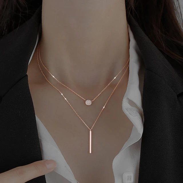 Rice Bead Thin Chain 18K Rose Gold Over Sterling Silver Necklace