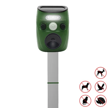 

Adjustable Ultrasound Animal Dog Repeller Garden with Solar PIR Infrared Motion Sensor LED Flashes Dogs Cats Birds Rats Repeller