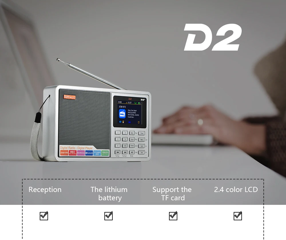 Gtmedia d2 rádio digital fm estéreodab multi