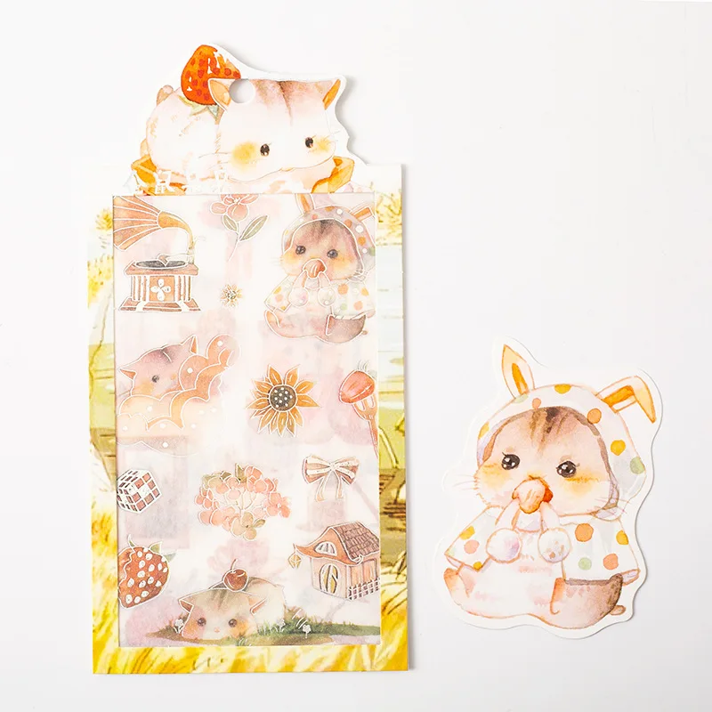 76939CangShuDaiDai 20 компл./лот Kawaii канцелярские наклейки бронзового цвета милое животное дневник декоративные Мобильный наклейки Скрапбукинг ручные поделки наклейки - Цвет: 76939CangShuDaiDai