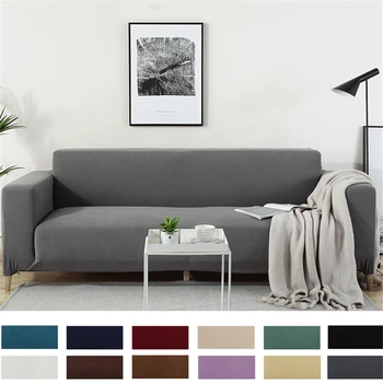 

Thicken Waterproof Polyester Sofa Cover Solid 1/2/3/4 Seater Couch Coat Slipcovers Washable Living Room Seat Protector Covers