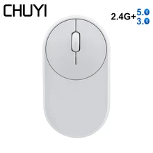 CHUYI Bluetooth 5,0/3,0 Беспроводная 2,4G мышь перезаряжаемая Бесшумная оптическая Mause 3D USB Компьютерные Мыши для ноутбуков Xiaomi