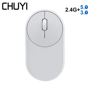 

CHUYI Bluetooth 5.0/3.0 Wireless 2.4G Mouse Rechargeable Silent Optical Mause 3D USB Computer Mice For Xiaomi Notebook Laptop