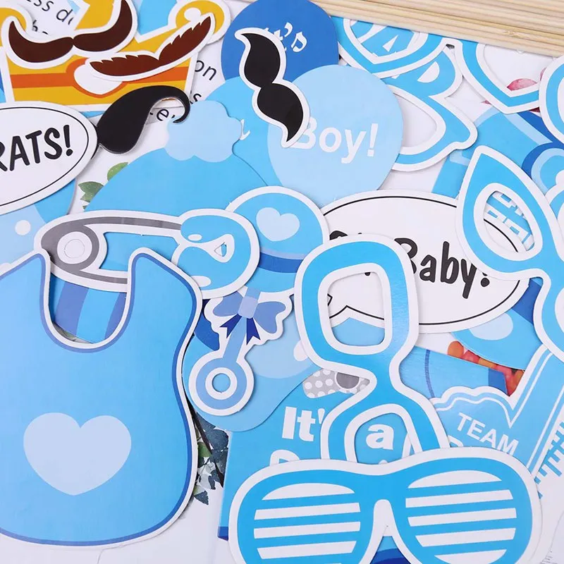 25 шт./компл. Photo Booth Baby Shower его мальчик девочка день рождения украшение для вечеринок Реквизит для фотобудки пол раскрывающий DIY