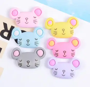 

Resin Cartoon Animal Flatback Cabochon Kawaii Mouse DIY Hair Bows Making Accessories Scrapbooking Fit Phone Deco Parts