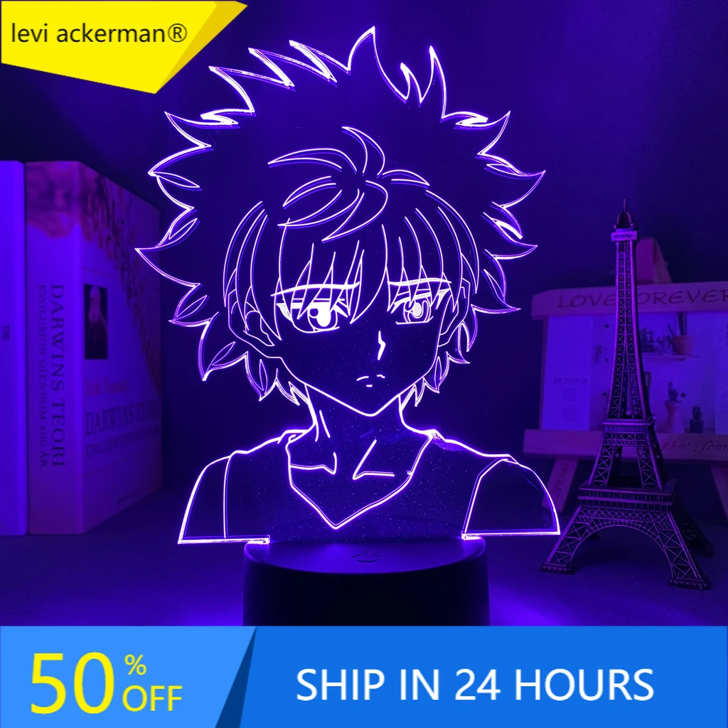 3d Светодиодная лампа аниме Hunter X Killua для украшения спальни ночсветильник подарок