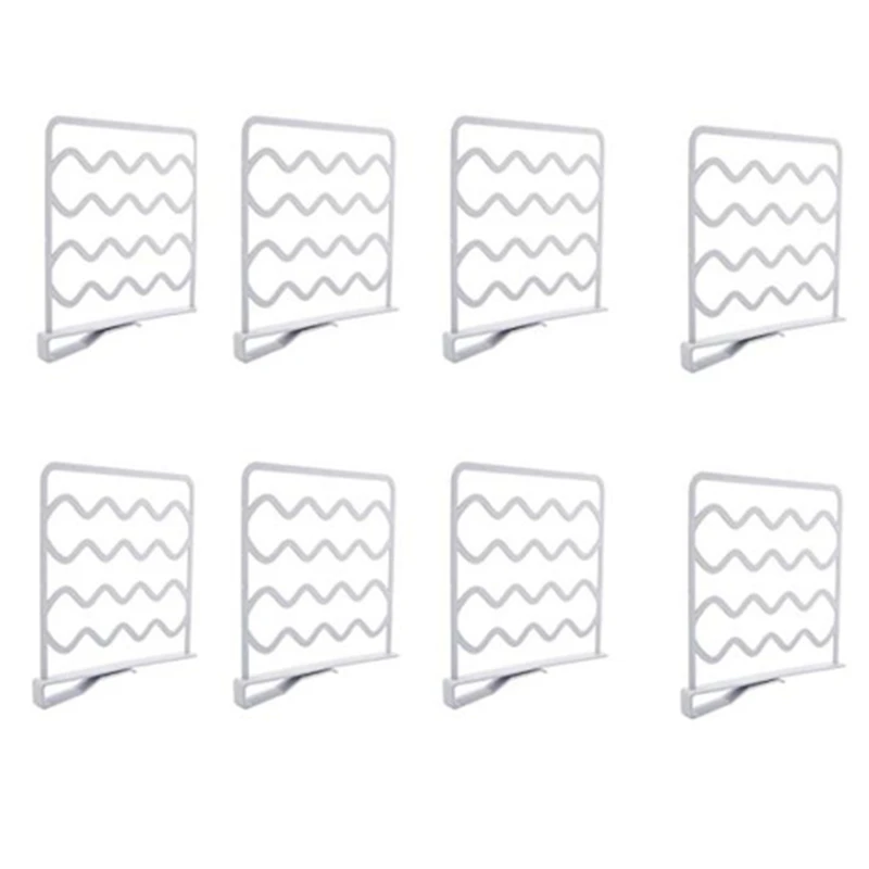Closet Shelf Divider and Separators for Wood Shelves, Kitchen Cabinets, and Libraries, Closet Clothes Organizer Dividers- 8 Pac