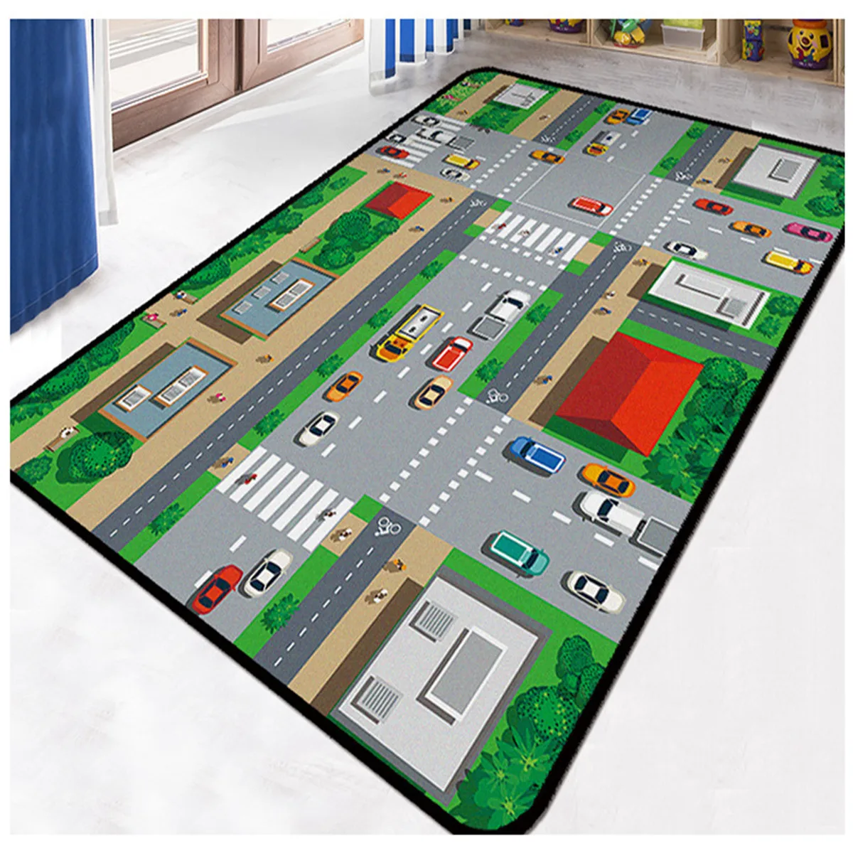 

Miniature City Street Carpet Square Anti-Skid Area Floor Mat 3D Rug Non-slip Mat Dining Room Living Soft Carpet Kids Mat 04