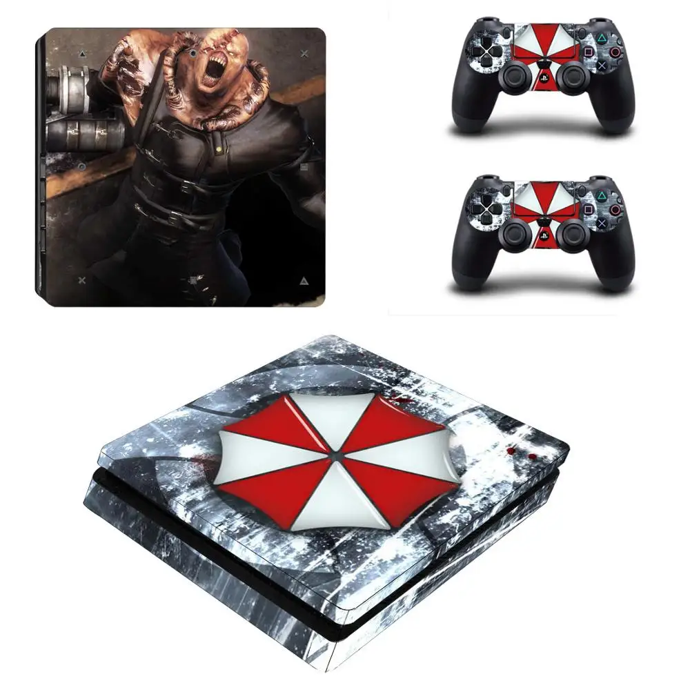 Adesivo de Pele Decalque para Playstation Biohazard Guarda-chuva Magro Adesivos Play Station 4 Console & Controlador Pele Ps4 - Image 4